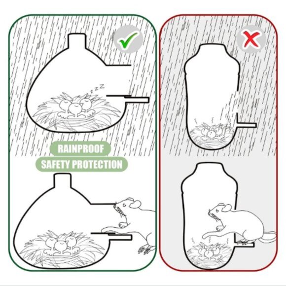 2 pk - Hummingbird Houses - Wooden Birdhouses for Outside - Picture 4 of 9